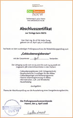 Zertifikat Energieberater